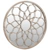 vidaXL Garden Mirror Sand 60x3 cm Iron Round for Outdoor Use