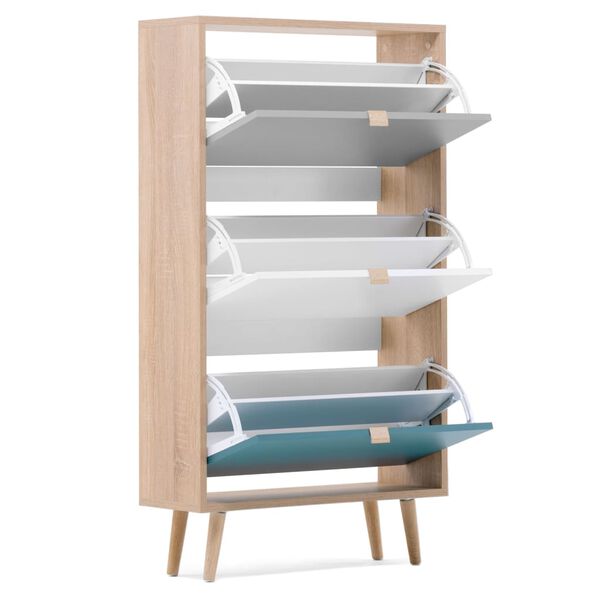 Finori Shoe Cabinet 42 Sonoma Oak and Tricolour