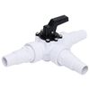 vidaXL 3-way Ball Valve | White and Black | Plastic | 3-Way Ball Valve | Other