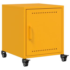 vidaXL Bedside Cabinet Mustard Yellow 36x39x43.5 cm Steel