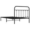 vidaXL Metal Bed Frame without Mattress with Headboard Black 107x203cm