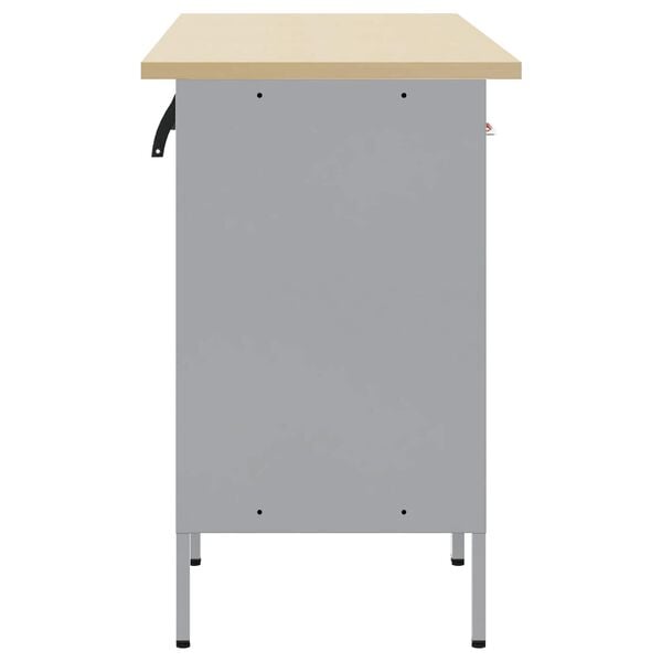 vidaXL Work Cabinet with Drawer 4 pcs Black and Grey 200 x 55 x 85 cm