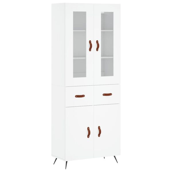 vidaXL Highboard White 69.5x34x180 cm Engineered Wood