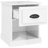 vidaXL Bedside Cabinet High Gloss White 39x39x47.5 cm Engineered Wood