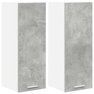 vidaXL Hanging Cabinet 2 pcs Concrete Grey and White Engineered Wood