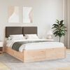 vidaXL Bed Frame with Upholstered Headboard Taupe 140 x 190 cm