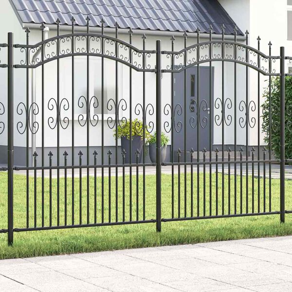 vidaXL Garden Fence Grey 240 x 202.5 cm Powder-coated steel