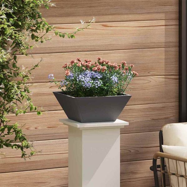 vidaXL Garden Planter Black 35 x 35 x 15 cm Cold-rolled Steel