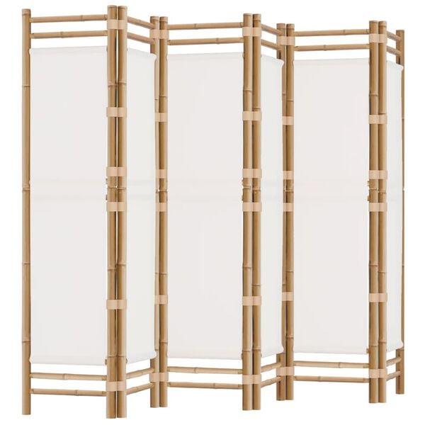 vidaXL Folding 6-Panel Room Divider 240 cm Bamboo and Canvas