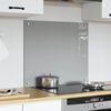 vidaXL Kitchen Backsplash Light grey 70 x 60 cm Tempered Glass