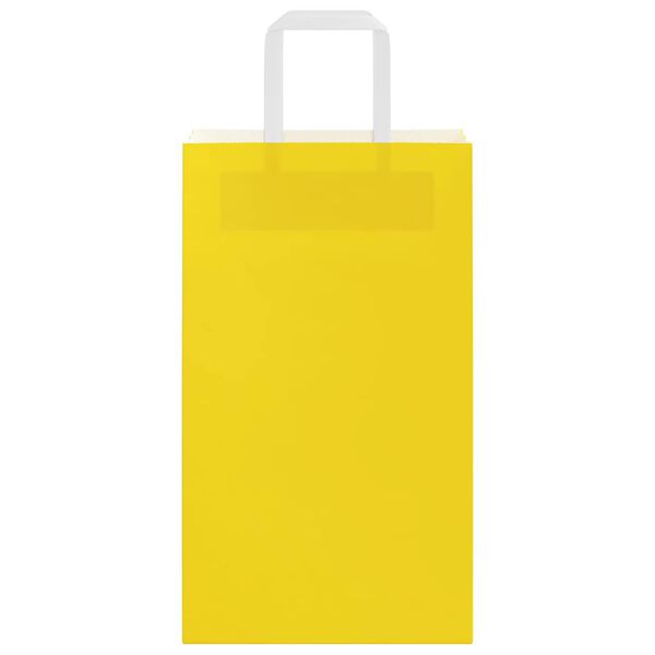 vidaXL Paper Bags 250 pcs with Handles Yellow 21x11x36 cm