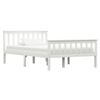 vidaXL Bed Frame without Mattress White Solid Pinewood 120x200 cm