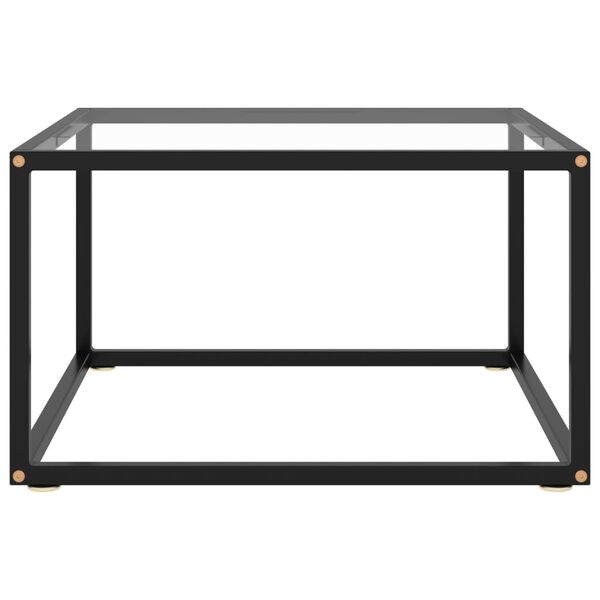 vidaXL Coffee Table Black with Tempered Glass 60x60x35 cm