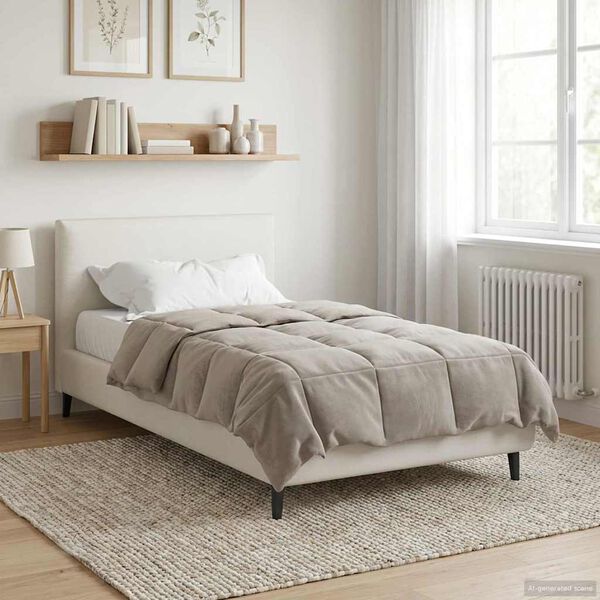 vidaXL Winter Duvet Quilted Cream 140 x 220 cm Microfiber