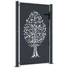 vidaXL Garden Gate Anthracite 100x150 cm Steel Tree Design