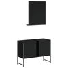 vidaXL 2 Piece Bathroom Cabinet Set Black Engineered Wood