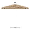vidaXL Garden Parasol with with LEDs and Steel Pole Brown 269x269x235 cm