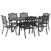 vidaXL Garden Dining Set 7 pcs Black Aluminium