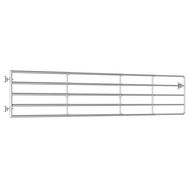 vidaXL 5 Bar Field Gate Steel (150-400)x90 cm Silver