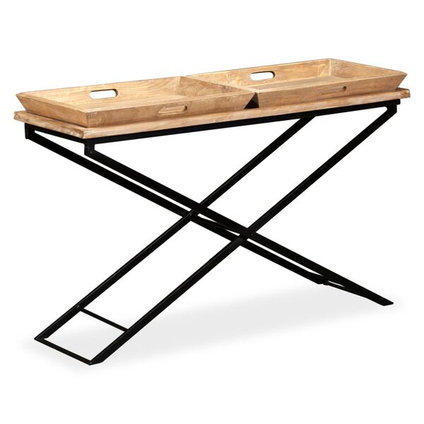 vidaXL Console Table Solid Mango Wood 130x40x80 cm