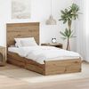 vidaXL Bed Frame with Drawer Artisan Oak 90 x 190 cm Engineered Wood