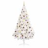 vidaXL Artificial Half Christmas Tree | White | PVC | 210 cm Tall