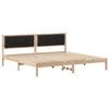 vidaXL Bed Frame with Headboard Black 200 x 200 cm Solid Pine Wood