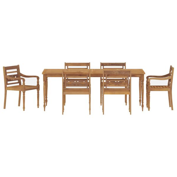 vidaXL 7 Piece Garden Dining Set Solid Wood Teak