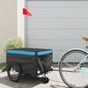 vidaXL Bike Trailer Black and Blue 30 kg Iron