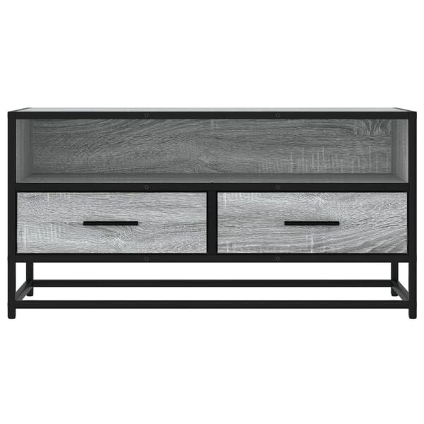 vidaXL TV Cabinet Grey Sonoma 80x34.5x40 cm Engineered Wood and Metal