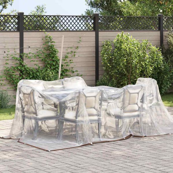 vidaXL Clear Tarpaulin with Eyelets 3x4 m Polyethylene