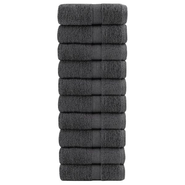 vidaXL Premium Wash Towels "SOLUND" 10 pcs Anthracite 30x30 cm 600 gsm