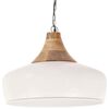 vidaXL Industrial Hanging Lamp White Iron & Solid Wood 35 cm E27
