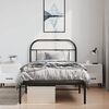 vidaXL Metal Bed Frame without Mattress with Headboard Black 100x200cm