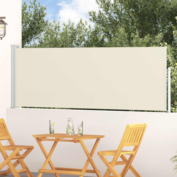 vidaXL Patio Retractable Side Awning 100x300 cm Cream