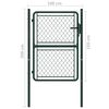 vidaXL Garden Gate Steel 100x150 cm Green
