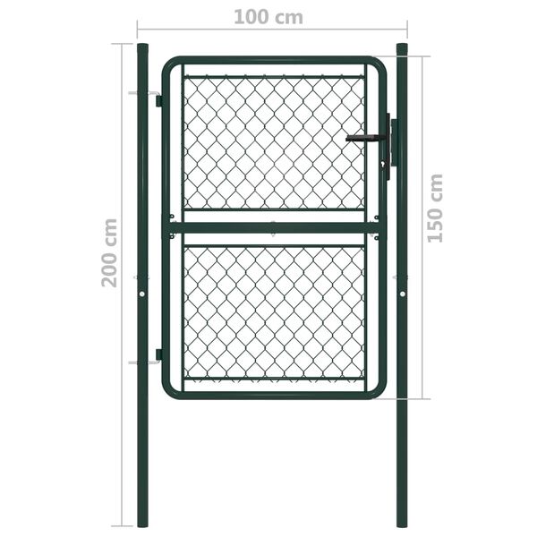 vidaXL Garden Gate Steel 100x150 cm Green