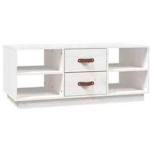 vidaXL Coffee Table White 100x50x41 cm Solid Wood Pine