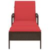 vidaXL Sun lounger Reclining Brown 63 x 200 x 81cm Poly Rattan
