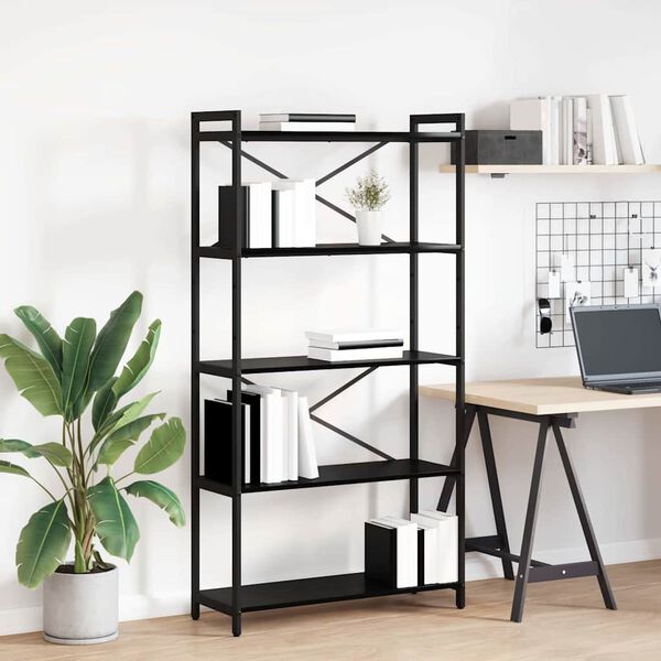 vidaXL Bookshelf Black Oak 80 x 30 x 155 cm Engineered Wood