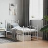 vidaXL Metal Bed Frame without Mattress with Footboard White 75x190cm