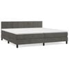 vidaXL Box Spring Bed with Mattress Dark Grey 200x200 cm Velvet