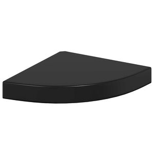 vidaXL Corner Shelf | High gloss black | Honeycomb MDF, metal | Small