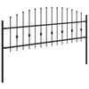 vidaXL Spike Fence Black 200 x 110 cm Powder-Coated Steel