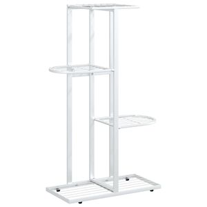 vidaXL 4-Floor Flower Stand 43x22x76 cm White Metal