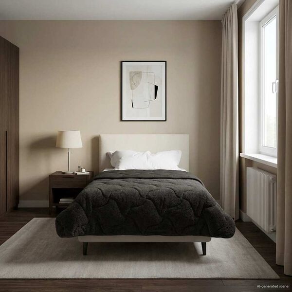 vidaXL Full Year Duvet Quilted Anthracite 155 x 220 cm