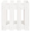 vidaXL Garden Planter with Fence Design White 40x40x40 cm Solid Wood Pine