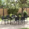 vidaXL Garden Dining Set 7 pcs Black PE Rattan