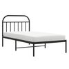 vidaXL Metal Bed Frame without Mattress with Headboard Black 100x190cm