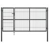 vidaXL Garden Gate with Posts Steel 350x140 cm Anthracite